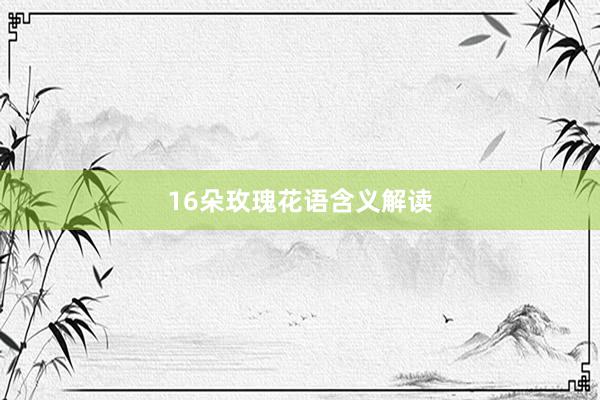 16朵玫瑰花语含义解读